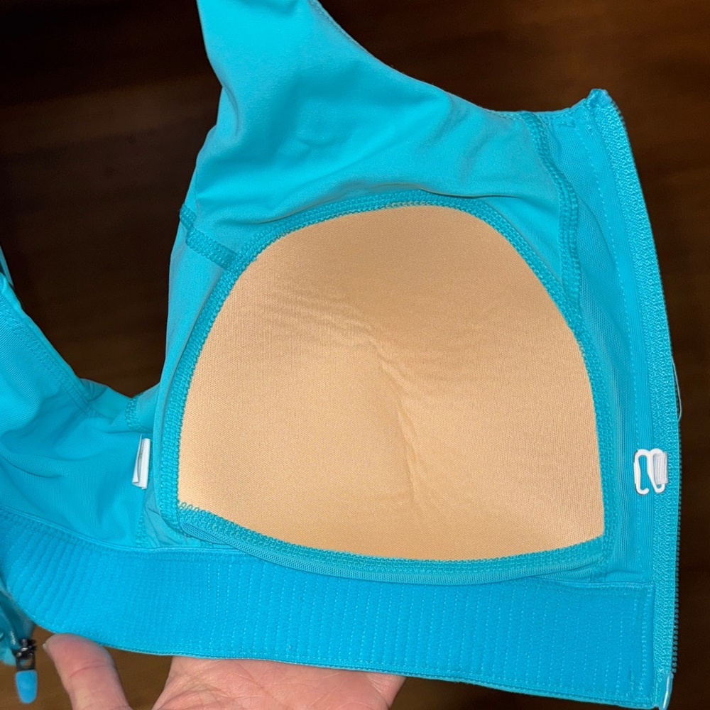 Tek Gear size XXL ultrastretch Women's Aqua Zip-Front Sports Bra - Picture 3 of 5